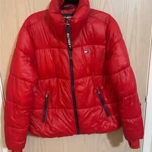 Tommy Hilfiger Women's Vibrant Red Puffer Coat